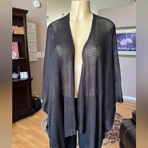 A.n.a. black short sleeve knit open lightweight cardigan sweater-size one size